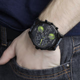 Buy Shop Diesel Big Daddy Chronograph Black Dial Black Leather Strap Watch For Men - DZ7311 USA Online