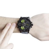 Buy Shop Diesel Big Daddy Chronograph Black Dial Black Leather Strap Watch For Men - DZ7311 USA Online