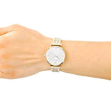 Buy Shop Emporio Armani Gianni T Bar Silver Dial Gold Stainless Steel Strap Watch For Women - AR1877 USA Online