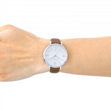 Buy Shop Fossil Jacqueline White Dial Brown Leather Strap Watch for Women - ES3708 USA Online
