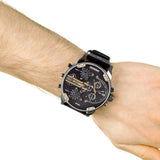 Buy Shop Diesel Mr Daddy 2.0 Chronograph Black Dial Black Leather Strap Watch For Men - DZ7348 USA Online