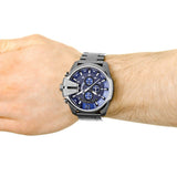 Buy Shop Diesel Mega Chief Chronograph Blue Dial Black Steel Strap Watch For Men - DZ4329 USA Online