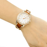 Buy Shop Fossil Riley Multifunction White Dial Orange Leather Strap Watch for Women - ES3723 USA Online