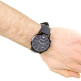 Buy Shop Emporio Armani Renato Chronograph Quartz Blue Dial Blue Leather Strap Watch For Men - AR2481 USA Online