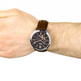 Buy Shop Fossil Townsman Automatic Black Dial Brown Leather Strap Watch for Men - ME3061 USA Online