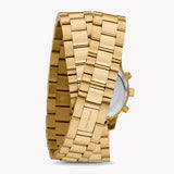 Buy Shop Michael Kors Runway Chronograph Analog Gold Dial Gold Steel Strap Watch for Women - MK7452 USA Online