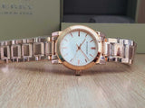 Buy Shop Burberry The City White Dial Rose Gold Steel Strap Watch for Women - BU9204 USA Online