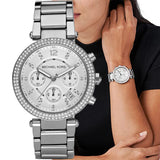 Buy Shop Michael Kors Parker Silver Dial Silver Steel Strap Watch for Women - MK5353 USA Online