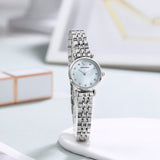 Buy Shop Emporio Armani Gianni Blue Dial Silver Steel Strap Watch For Women - AR1961 USA Online