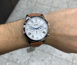 Buy Shop Fossil Grant Chronograph White Dial Brown Leather Strap Watch for Men - FS5060 USA Online
