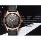 Buy Shop Emporio Armani Meccanico Black Dial Black Leather Watch For Men - AR60004 USA Online