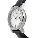 Buy Shop Burberry The City Silver Dial Black Leather Strap Watch for Women - BU9106 USA Online