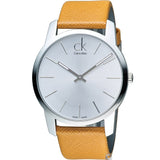 Buy Shop Calvin Klein City Quartz White Dial Light Brown Leather Strap Watch For Men - K2G21138 USA Online