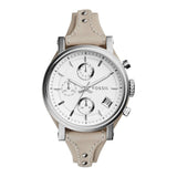 Buy Shop Fossil Boyfriend White Dial Beige Leather Strap Watch for Women - ES3811 USA Online