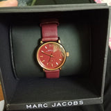 Buy Shop Marc Jacobs Baker Maroon Dial Maroon Leather Strap Watch for Women - MBM1271 USA Online