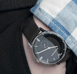 Buy Shop Emporio Armani Gianni Quartz Black Dial Black Leather Strap Watch For Men - AR0382 USA Online