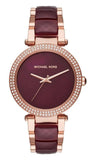 Buy Shop Michael Kors Parker Maroon Dial Two Tone Steel Strap Watch for Women - MK6412 USA Online
