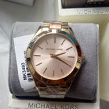 Buy Shop Michael Kors Slim Runway Pink Dial Two Tone Steel Strap Watch for Women - MK3493 USA Online