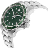 Movado Series 800 Green Dial Silver Steel Strap Watch For Men - 2600136