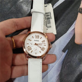 Buy Shop Fossil Cecile White Dial White Leather Strap Watch for Women - AM4486 USA Online