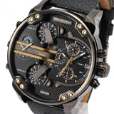 Buy Shop Diesel Mr Daddy 2.0 Chronograph Black Dial Black Leather Strap Watch For Men - DZ7348 USA Online