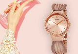 Buy Shop Guess Chiffon Rose Gold Dial Mesh Bracelet Watch For Women - W1083L3 USA Online
