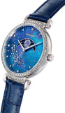Buy Shop Swarovski Passage Moon Phase Blue Dial Blue Leather Strap Watch for Women - 5613320 USA Online