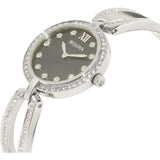 Bulova Crystal Black Mother of Pearl Dial Silver Steel Strap Watch for Women - 96L224