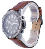 Buy Shop Fossil Garrett Chronograph Grey Dial Brown Leather Strap Watch for Men - FS5770 USA Online