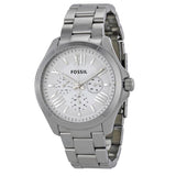 Buy Shop Fossil Cecile Multifunction Silver Dial Silver Steel Strap Watch for Women - AM4509 USA Online
