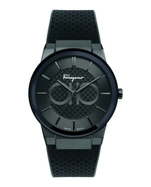 Buy Shop Salvatore Ferragamo Sapphire Black Dial Black Rubber Strap Watch for Men - SFHP00320 USA Online