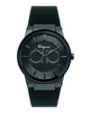Buy Shop Salvatore Ferragamo Sapphire Black Dial Black Rubber Strap Watch for Men - SFHP00320 USA Online