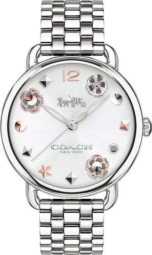 Coach Delancey White Dial Silver Steel Strap Watch for Women - 14502810