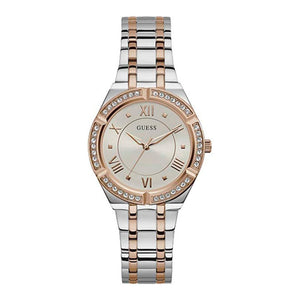 Buy Shop Guess Cosmo Quartz Silver Dial Two Tone Steel Strap Watch For Women - GW0033L9 USA Online