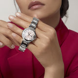 Buy Shop Cartier Ballon Bleu de Cartier Pink Dial Silver Steel Strap Watch for Women - WSBB0046 USA Online