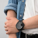 Buy Shop Diesel Mega Chief Chronograph Black Dial Black Steel Strap Watch For Men - DZ4355 USA Online