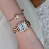 Buy Shop Emporio Armani Gianni T Bar Quartz Crystals White Dial Rose Gold Steel Strap Watch For Women - AR11406 USA Online