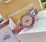 Buy Shop Michael Kors Darci Rose Gold Dial Silver Steel Strap Watch for Women - MK3446 USA Online