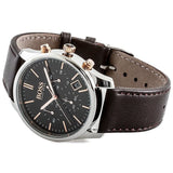 Buy Shop Hugo Boss Time One Black Dial Brown Leather Strap Watch for Men - 1513448 USA Online