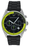 Buy Shop Emporio Armani Chronograph Black Dial Black Rubber Strap Watch For Men - AR5865 USA Online