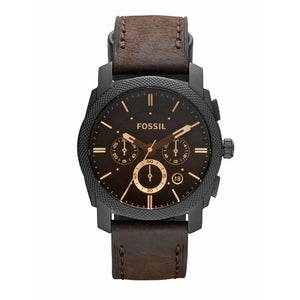 Buy Shop Fossil Machine Flight Chronograph Brown Dial Brown Leather Strap Watch for Men - FS4656 USA Online