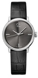 Calvin Klein Accent Black Dial Black Leather Strap Watch for Men - K2Y2X1CU