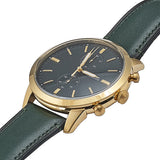 Fossil Townsman Chronograph Green Dial Green Leather Strap Watch for Men - FS5599