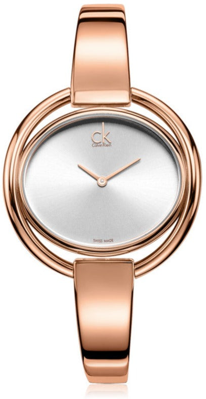 Buy Shop Calvin Klein Impetuos Silver Dial Rose Gold Steel Strap Watch for Women - K4F2N616 USA Online