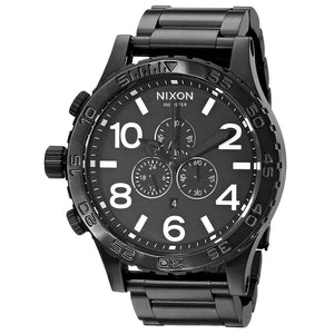 Nixon 51-30 Chrono Black Dial Black Steel Strap Watch for Men - A083-001
