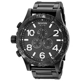 Nixon 51-30 Chrono Black Dial Black Steel Strap Watch for Men - A083-001