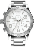 Nixon 51-30 Chrono Silver Dial Silver Steel Strap Watch for Men - A083-488