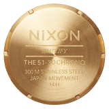 Nixon 51-30 Chrono Blue Dial Gold Steel Strap Watch for Men - A083-2735