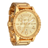 Nixon 51-30 Chronograph Gold Dial Gold Steel Strap Watch for Men - A083-502