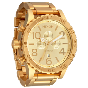 Nixon 51-30 Chrono Gold Dial Gold Steel Strap Watch for Men - A083-502